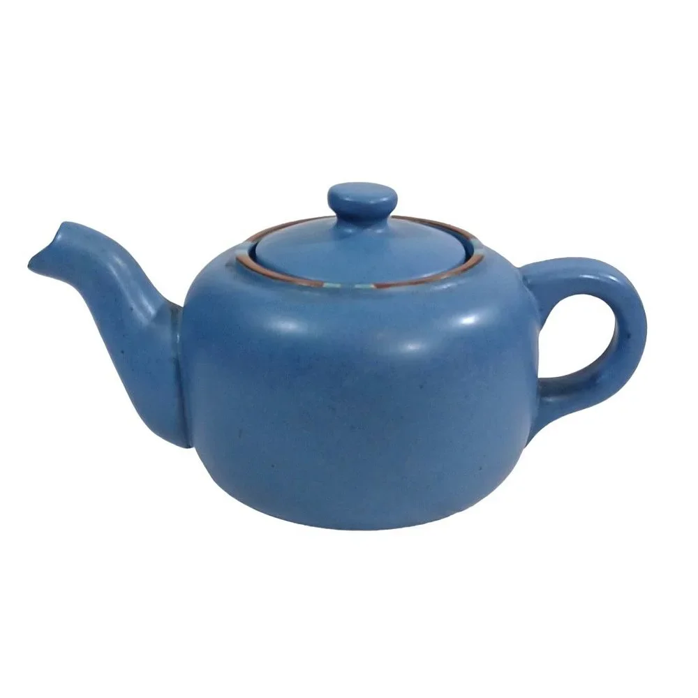 Dansk Mesa Sky Blue 40 oz  Coffee Tea Pot Teapot Southwestern Vintage Portugal - Picture 4 of 12